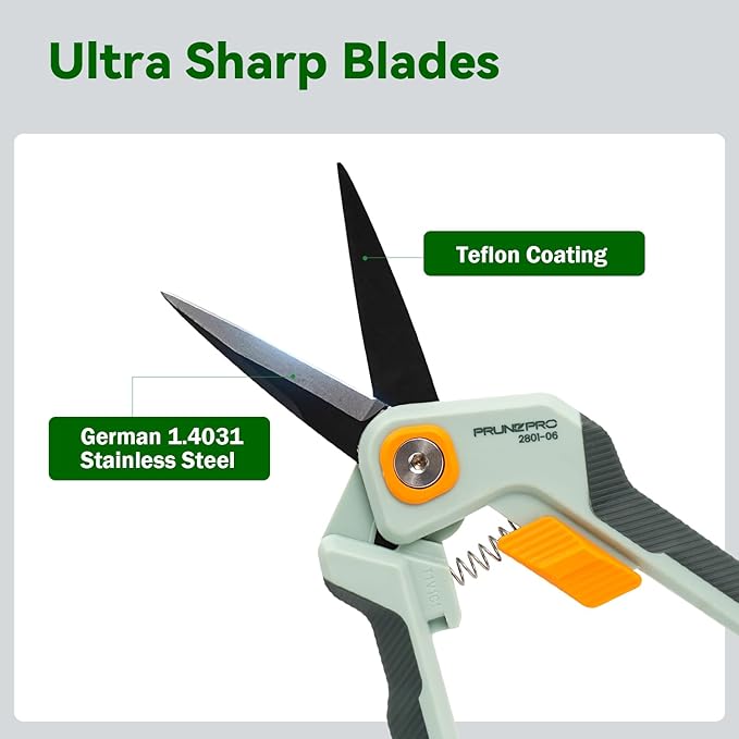 PrunePro Pruning Shears Gardening Scissors Set Professional Hand Pruner Sharp Stainless Steel Blade Garden Scissors Plant Flower Garden Clipper