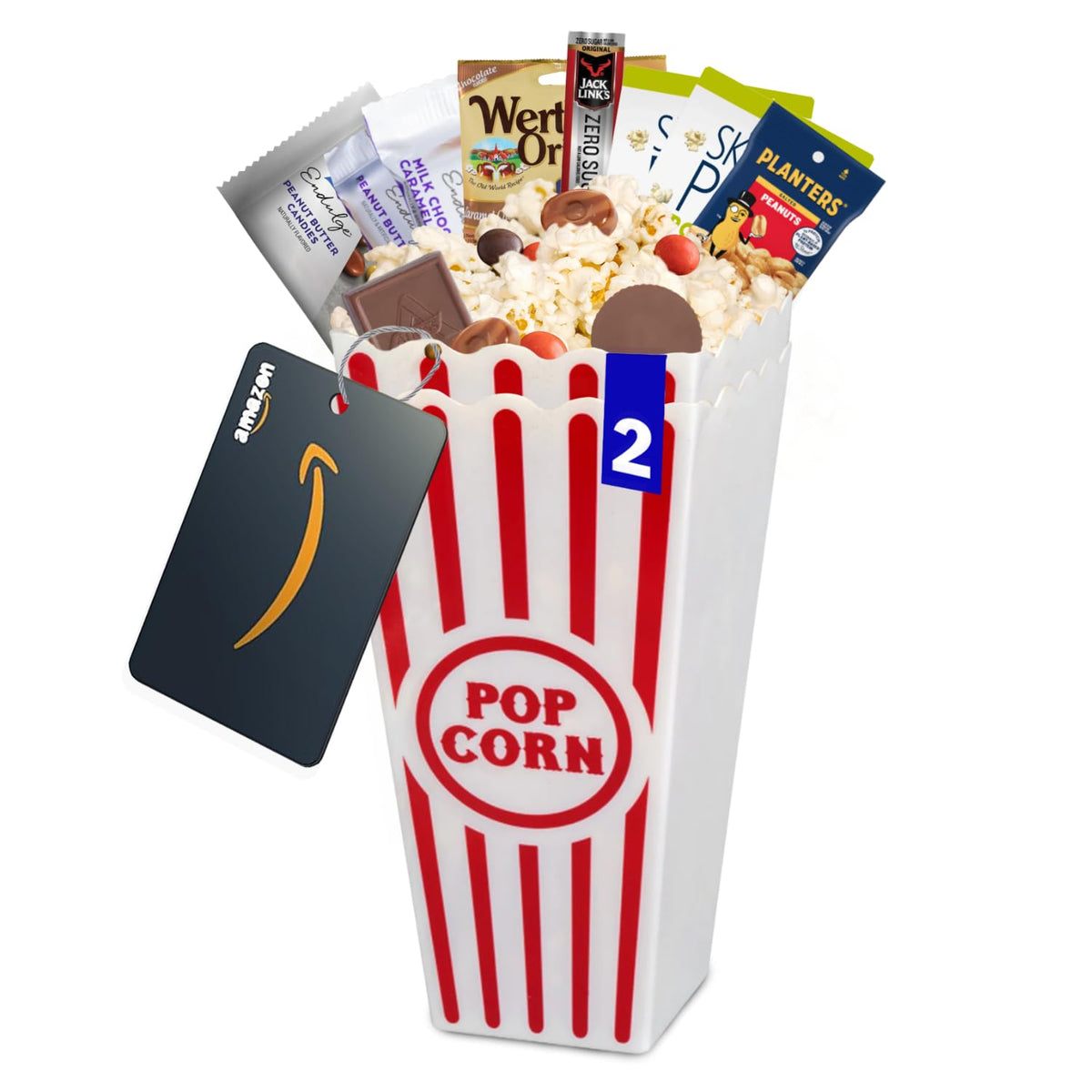 Movie Night Popcorn and Candy Gift Basket - Keto Cravings Gift Basket - Perfect for a Cozy and Fun Evening at Home or the Theater with Family