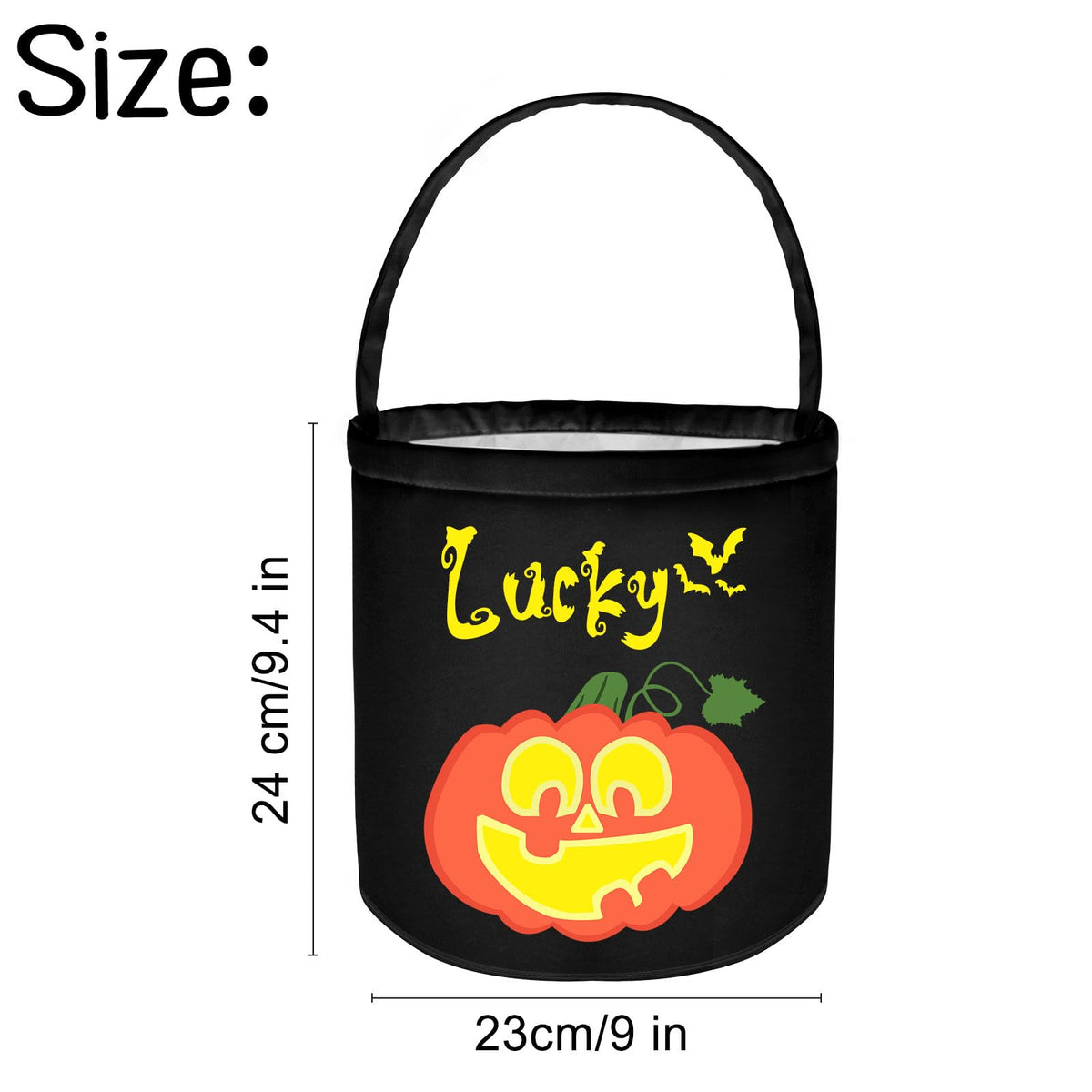 Personalized Halloween Bucket with Name Custom Halloween Trick or Treat Basket Bag Customized Candy Buckets Gift for Kids Boys Girls Black