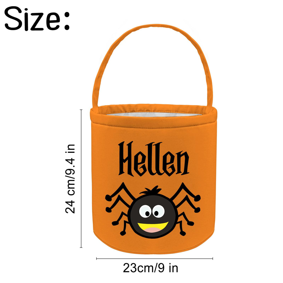 Personalized Halloween Bucket with Name Custom Halloween Trick or Treat Basket Bag Customized Candy Buckets Gift for Kids Boys Girls Orange