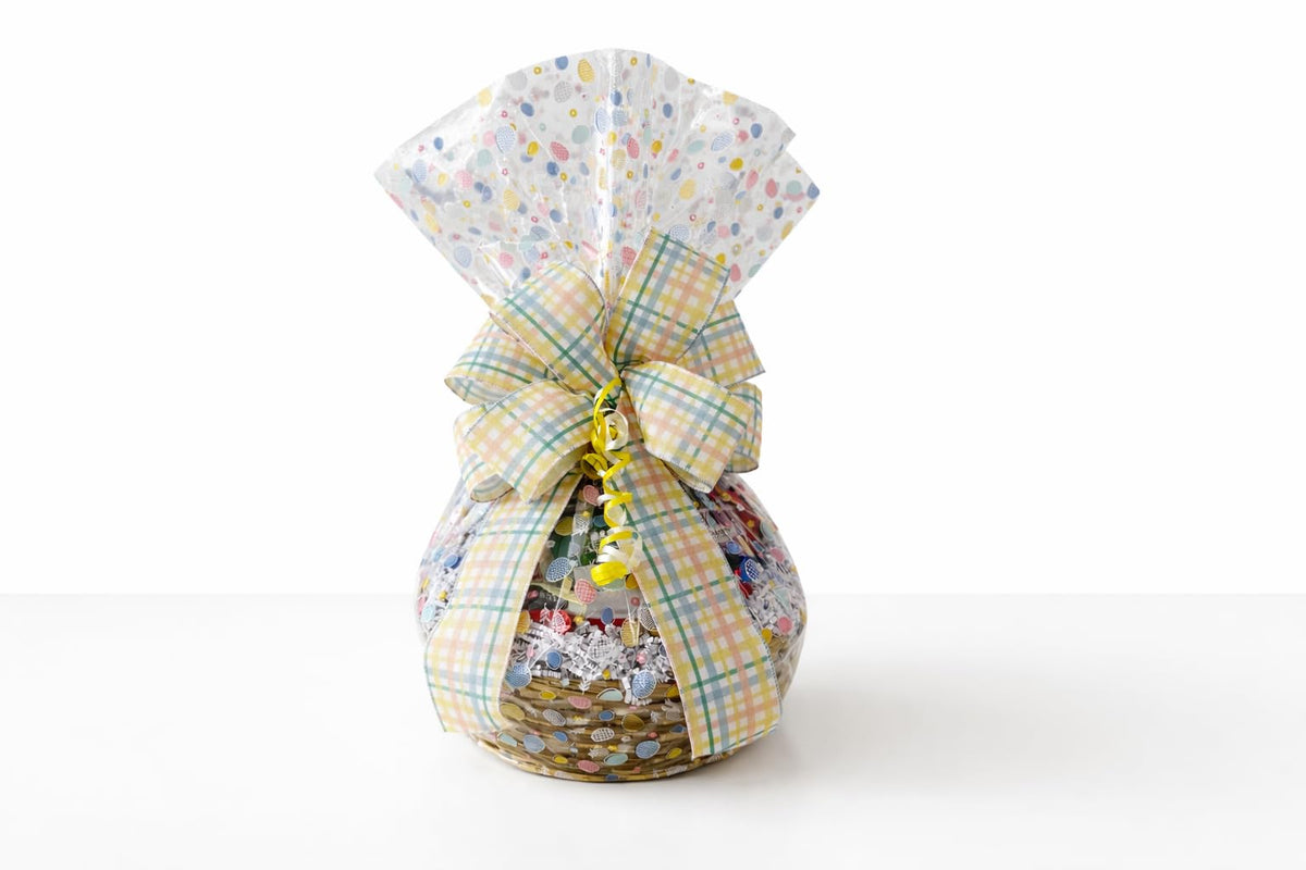 Easter Basket with Chocolate, Candy & Snacks - 12 Inch Easter Wrapped Gift Basket - Spring Holiday Treats for Family, Friends & Coworkers (Deluxe)