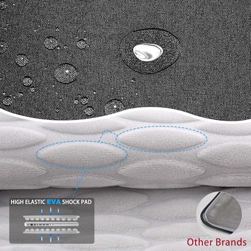 Laptop Shoulder Bag 12.3-13 inch Case Sleeve, Expandable Handbag with Valuables Compartment Compatible with MacBook Air/Pro/Neo 13", iPad 12.9"/13"/11", Shockproof,Black-Blue edge - color: Black-blue Edge