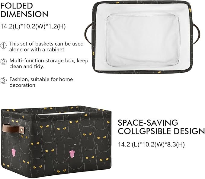 Cat Rectangular Storage Basket Organizer Bin Shelf Baskets For Clothes Gifts For Home Office Dorm