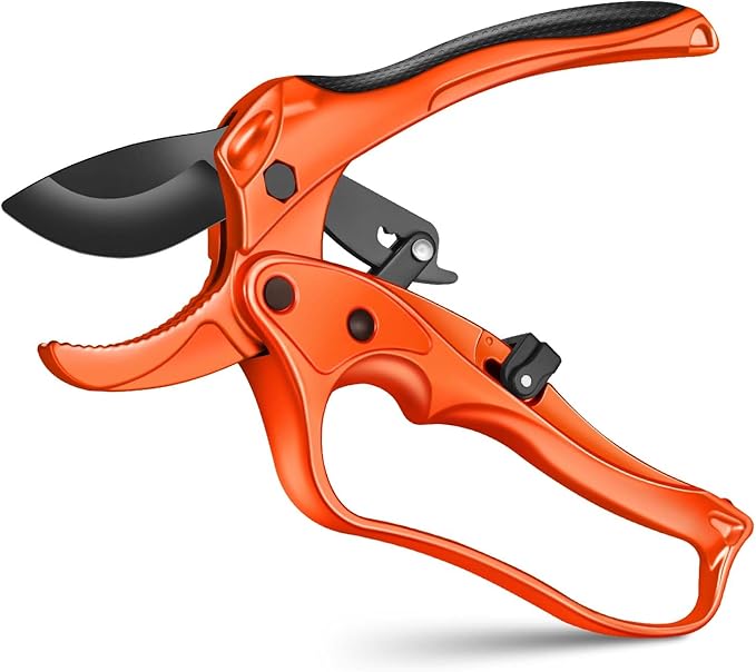 Ratchet Anvil Pruning Shears for Gardening Heavy Duty, Labor-Saving Design Garden Clippers for Arthritis Weak Hands, 3/4" Cut Capacity Branch Cutter for Tree Trimming, Flower, Rose, Plant