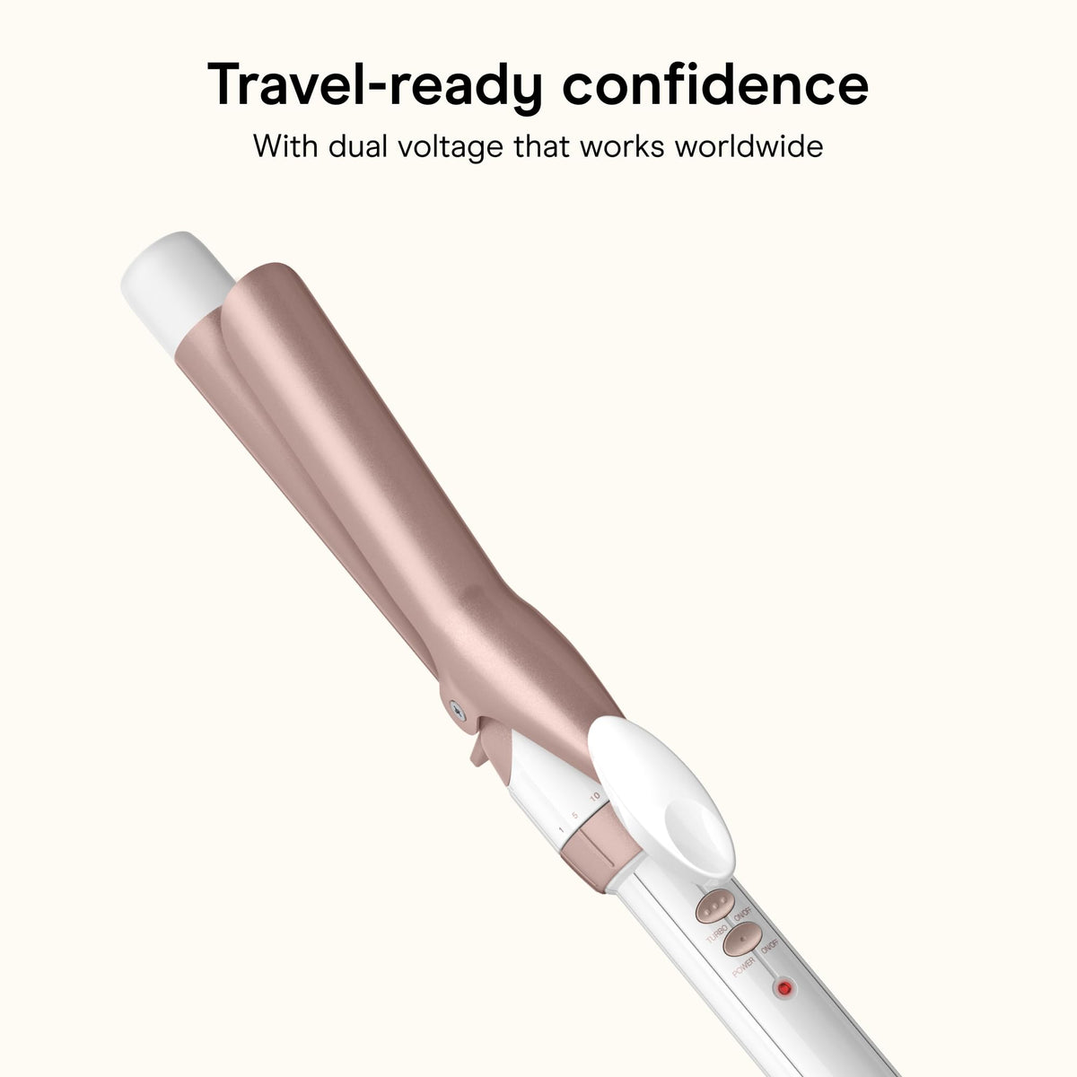 Conair Curling Iron, Double Ceramic, 1" Barrel, White/Rose Gold