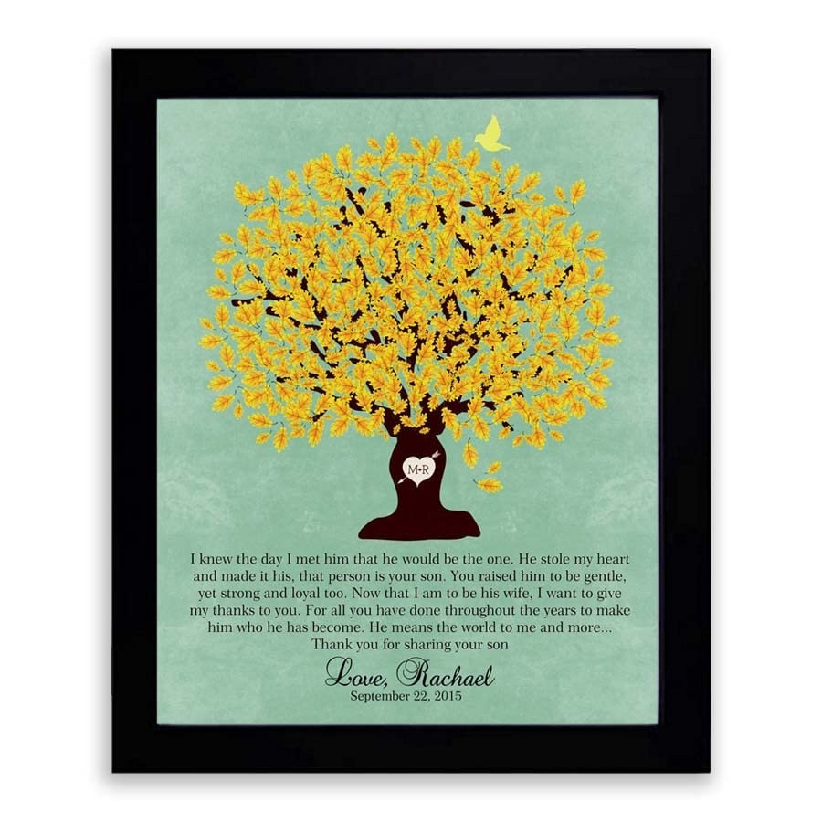 Lucky Tusk Thank You Gift For Parents Personalized Gift For Mother of Groom or Bride Family Wedding Poem Tree Gift For Mom and Dad #LT-1104,