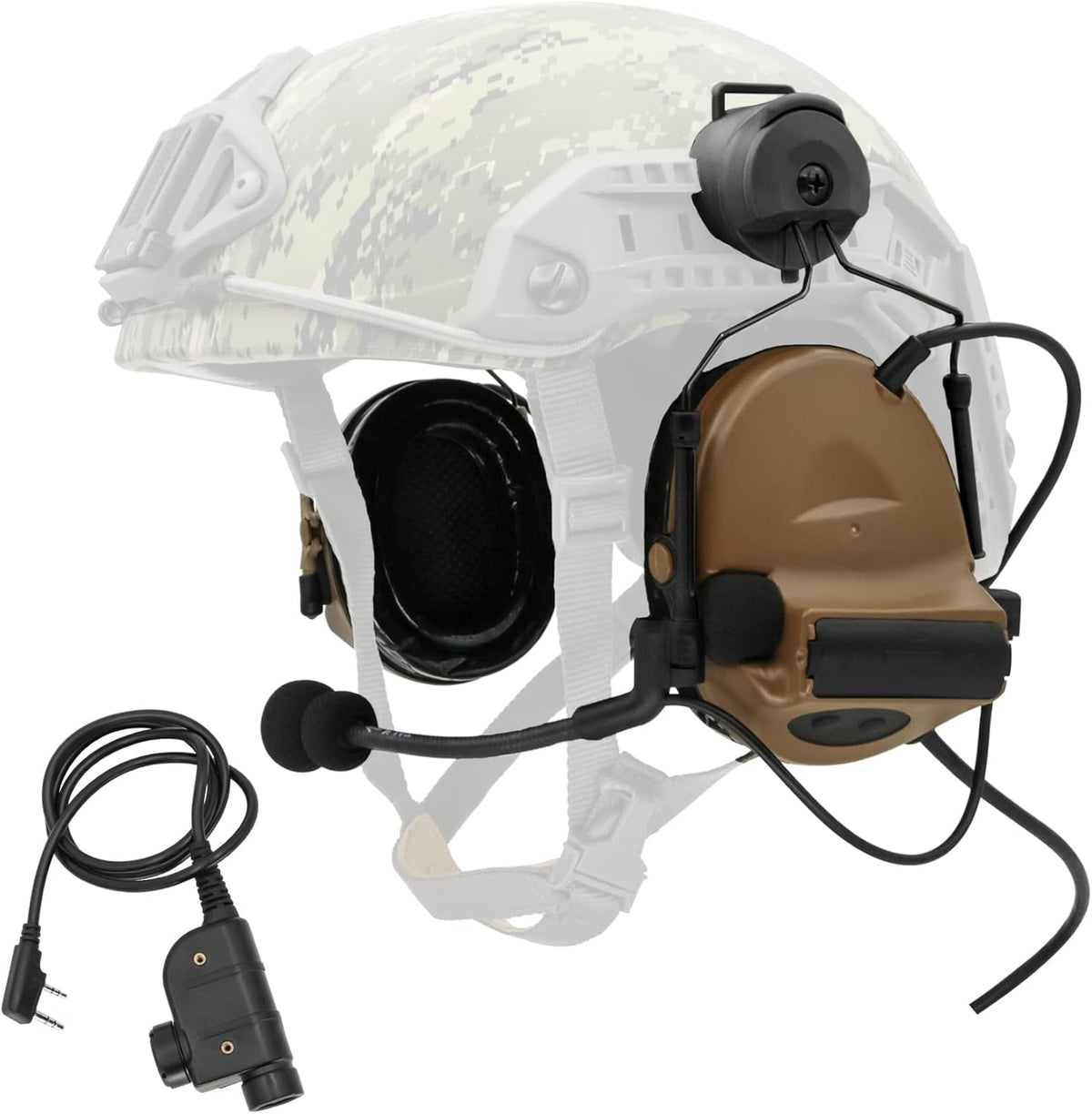 COMTA 2 Helmet-Type Tactical Headset with U94 PTT 2pin，Noise Canceling Headphones，for Airsoft Hunting Shooting