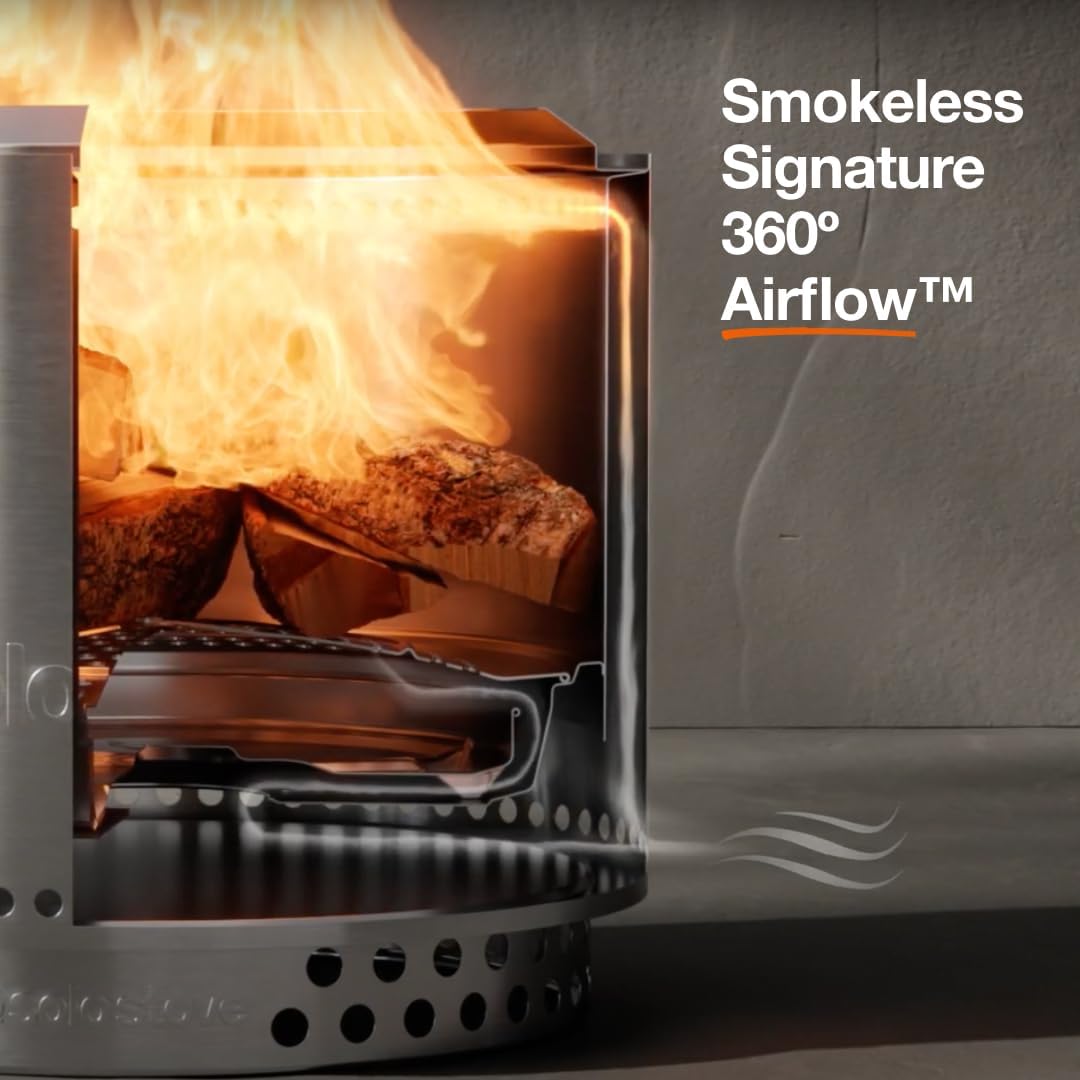 Solo Stove Yukon 2.0, 27 Inch Smokeless Fire Pit with Removable Ash Pan - Wood Burning Portable Stainless Steel Outdoor Fireplace, Stainless Steel, Ideal for 6 or More People, 38 lbs, Water