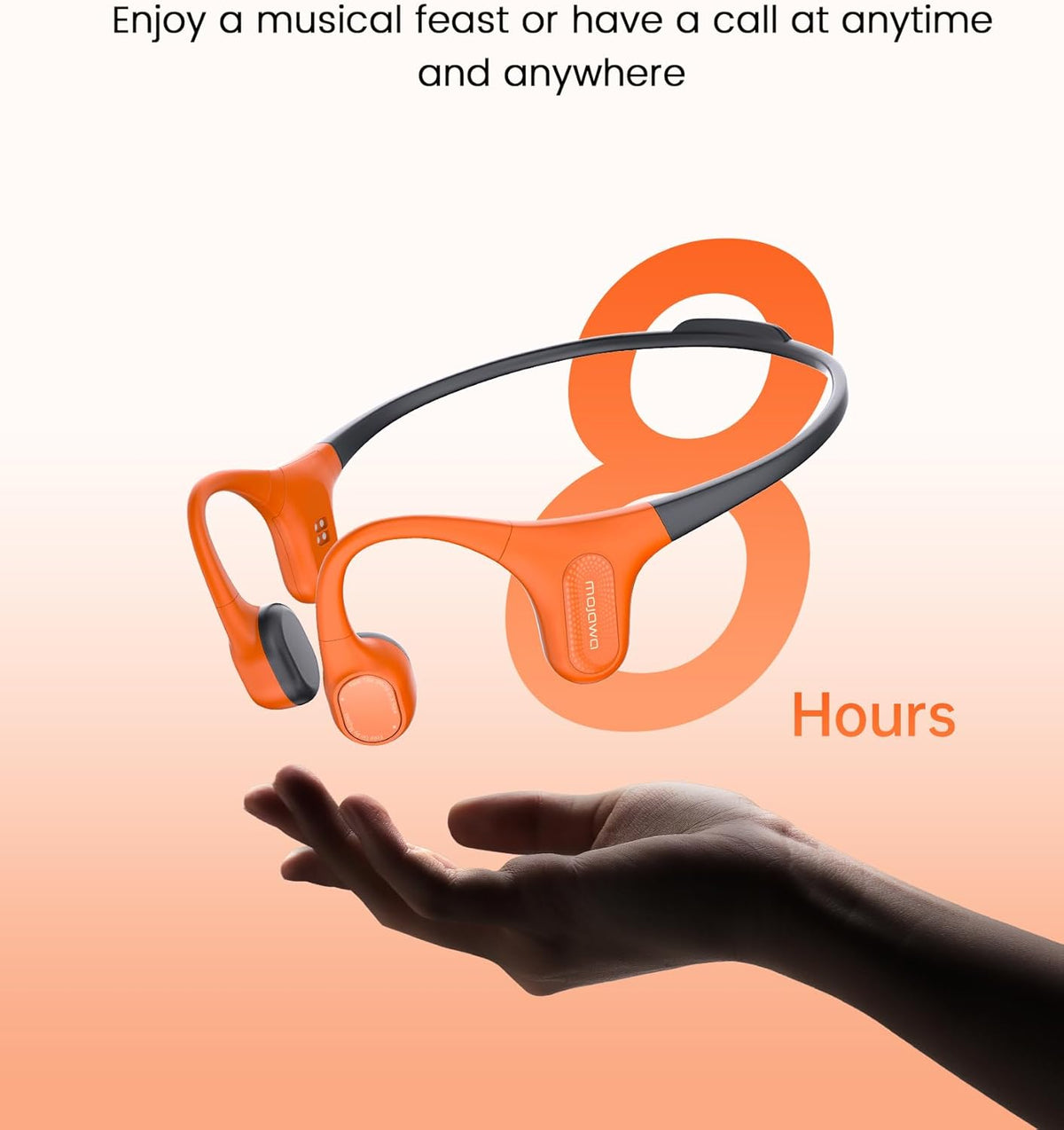 Aerra Bone Conduction Sport Headphones, IP67 Waterproof Workout Earphones, Open-Ear, Wireless Bluetooth with Mic, Secure and Comfortable for Running and Cycling, Black