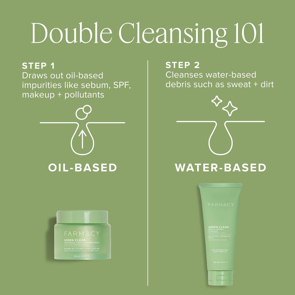 Farmacy Sensitive Skin Makeup Remover Cleansing Balm - Green Clean Waterproof Makeup Remover Balm + Oil Cleanser for Face - Melts Make Up + SPF - Hydrates + Softens Skin - Fragrance-Free (30ml)