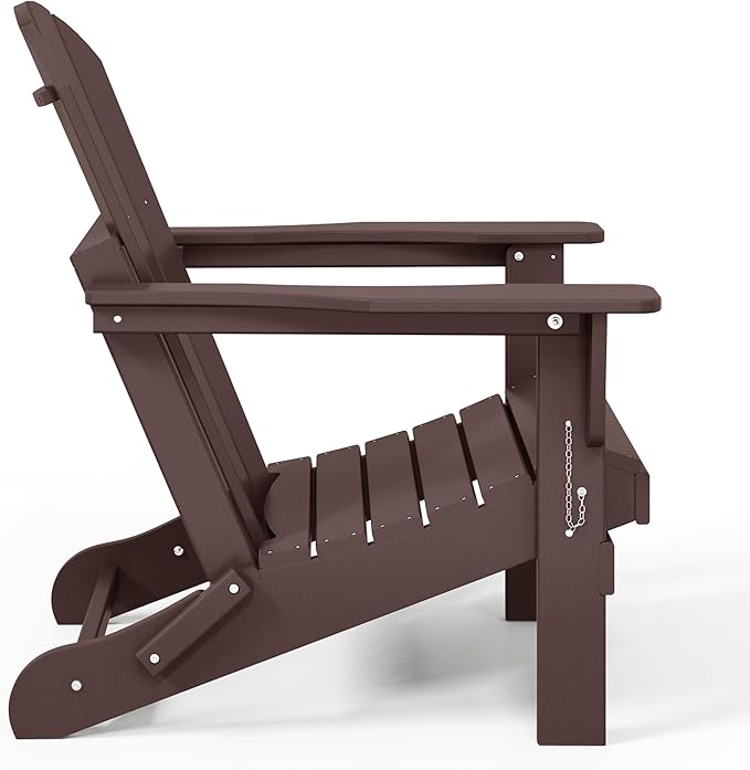 Westin Outdoors Laguna WO Home Furniture Adirondack Chair 4 PC Set Classic Outdoor Patio Folding Chair for Bon Fire Pit Lawn Backyard Beach Plastic Weather-Resistant (Dark Brown)