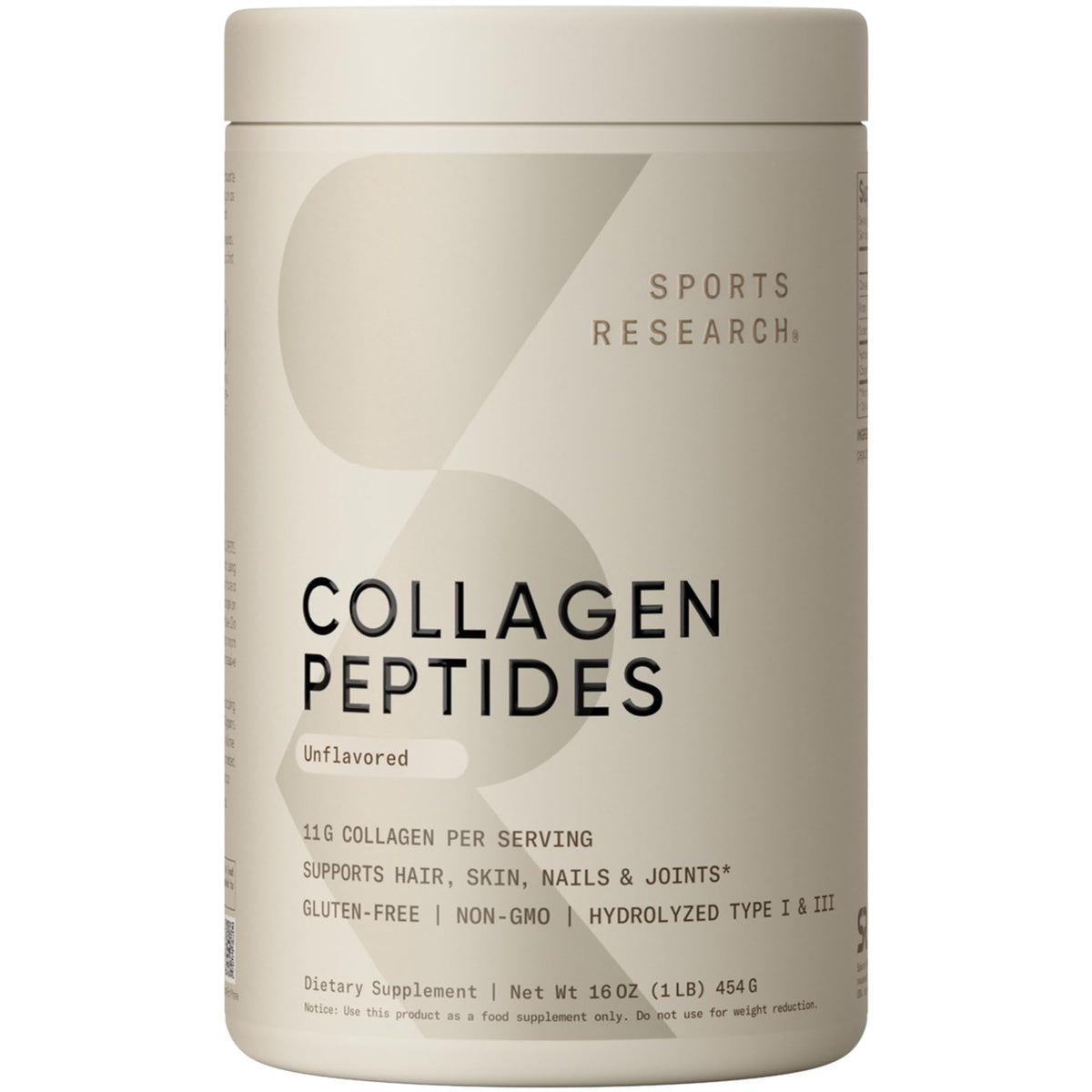 Sports Research® Collagen Peptides Protein Powder 16oz (Unflavored)