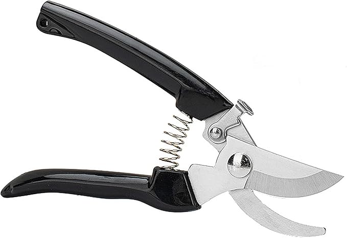 Garden Flower Shears Pruning Shears 6.9 inches Scissors Heavy Duty Plant Scissors for Cutting Flowers, Trimming Plants, Bonsai, Fruits Picking (Black Handle)