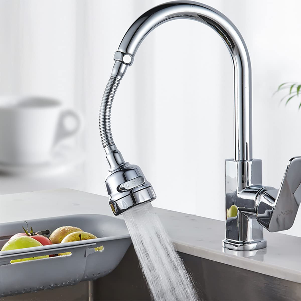 Kitchen Faucet Sprayer Attachment, Movable Faucet Extender for Kitchen Sink, 360° Rotatable Faucet Outlet Nozzle Sink Faucet Head Anti-Splash Faucet Adapter for Kitchen Sink