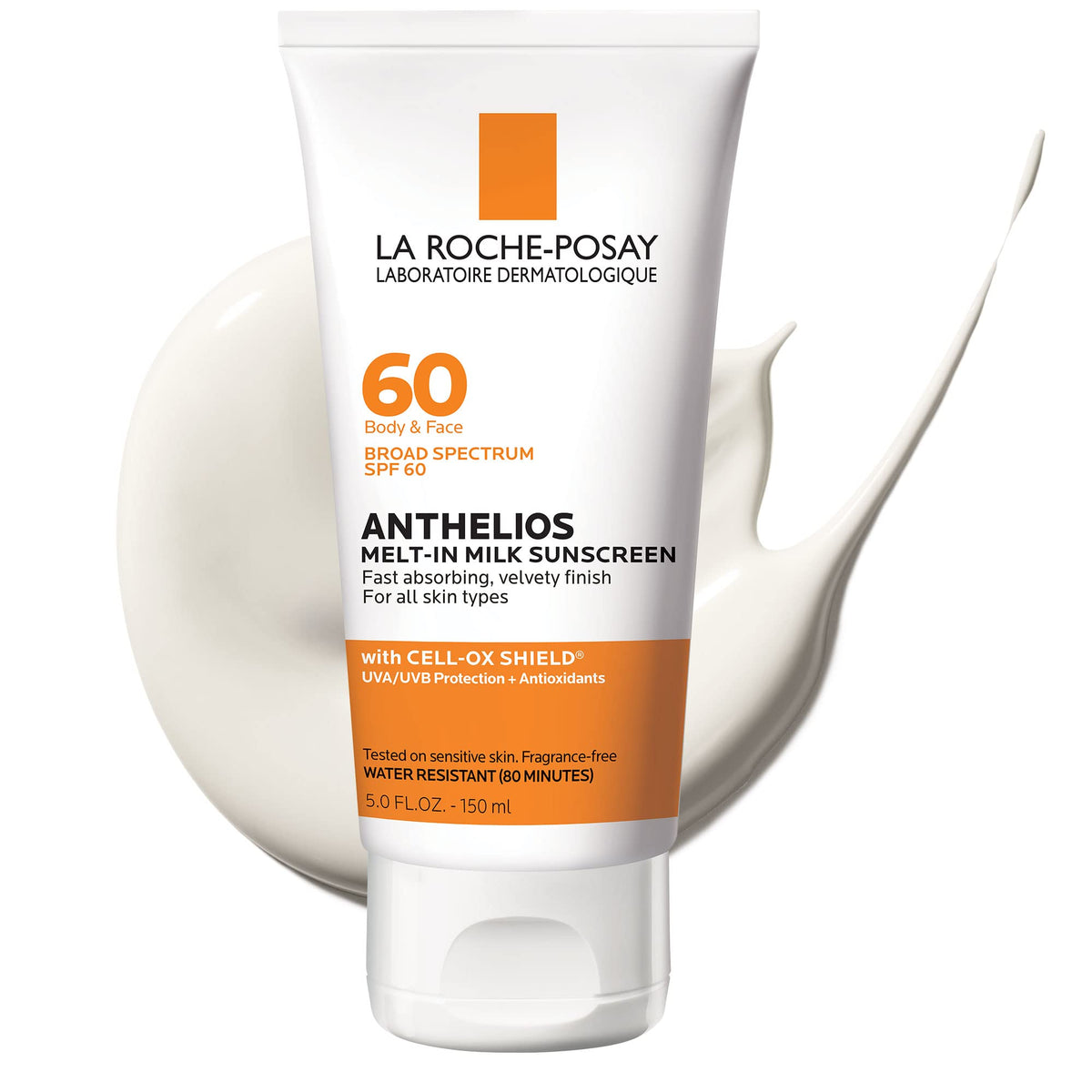La Roche-Posay Anthelios Melt-In Milk SPF 60 Sunscreen for Face & Body, 5oz