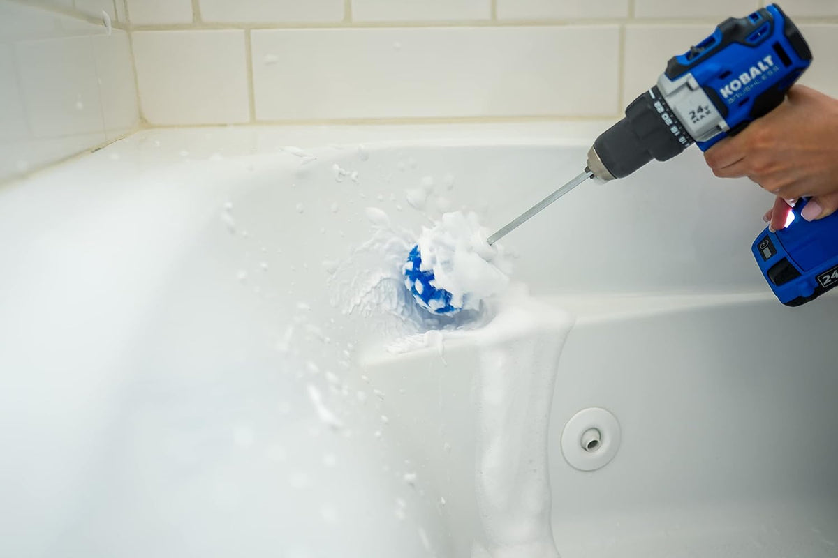 Drill-Powered Cleaning Brushes - 2-Brush Drill Accessory Combo Kit