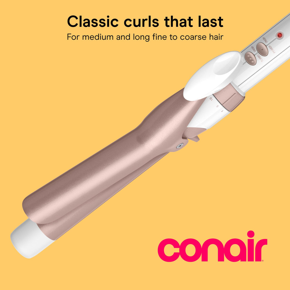 Conair Curling Iron, Double Ceramic, 1" Barrel, White/Rose Gold