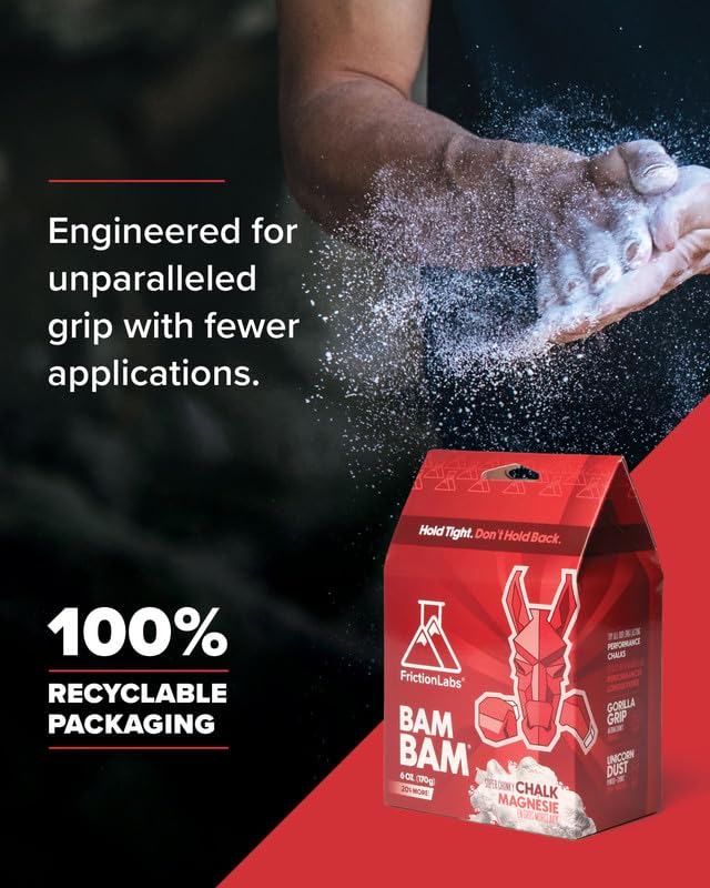 Friction Labs Premium Loose Climbing Chalk | High-Performance Hand Chalk with Superior Grip for Bouldering, Climbing, Long Lasting & Skin Friendly Powdered Chalk - size: 2.5 oz/70.8 g - Loose Chalk, style: Super Chunky Texture - Bam Bam