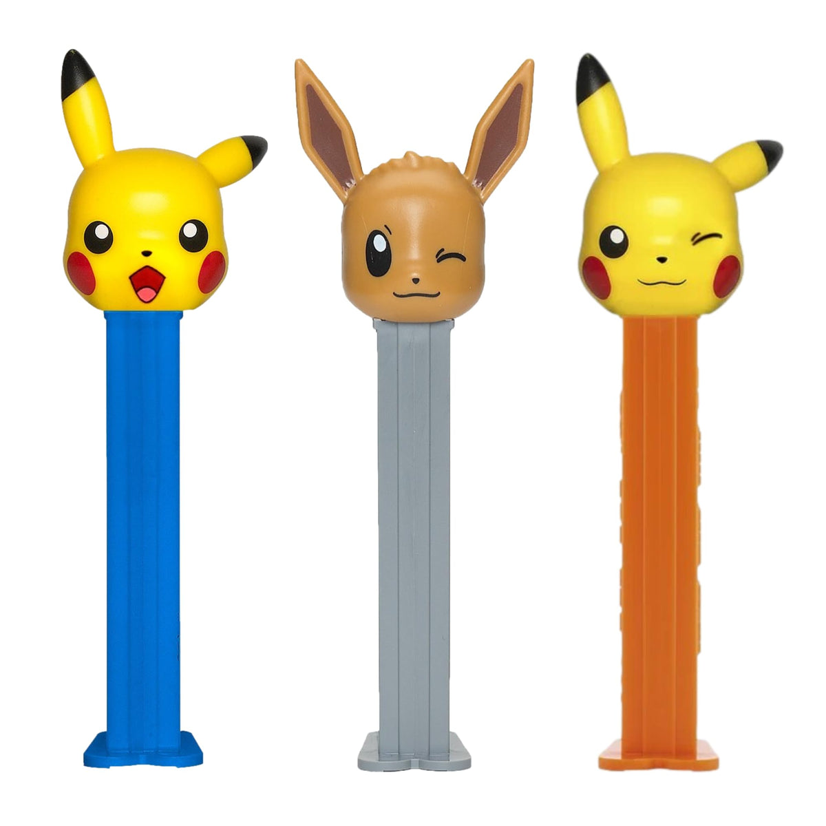 PEZ Pokemon Candy Dispenser Set | Eevee, Laughing Pikachu, And Pikachu Winking Candy Dispensers | Poke Gift With Candies Refills | Party Favors, Grab