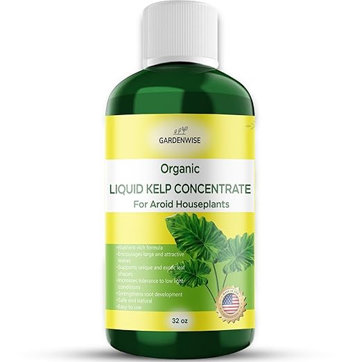 Organic Premium Seaweed Fertilizer - Liquid Kelp Plant Food for Aroid Houseplants: Monstera, Philodendron, Pothos, ZZ Plant, Dieffenbachia, Alocasia, Caladium (32 OZ)