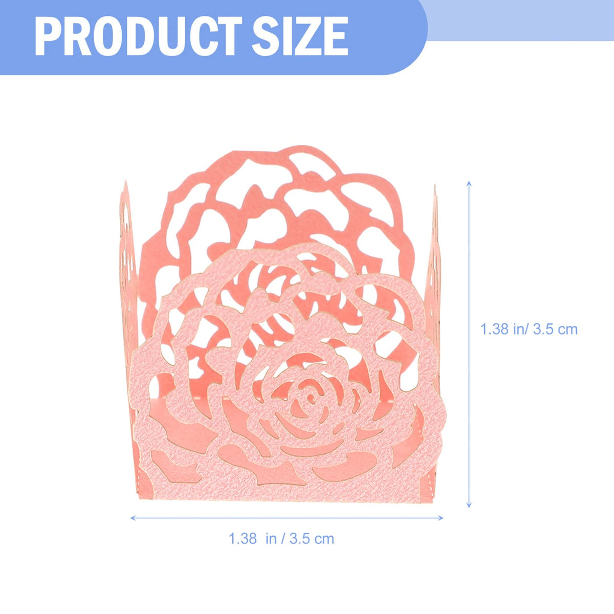 NUOBESTY 50Pcs Paper Chocolate Wrappers Truffle Cups Square Candy Packaging Wrappers Hollow-Out Dessert Paper Tray for Party Wedding Baby Shower