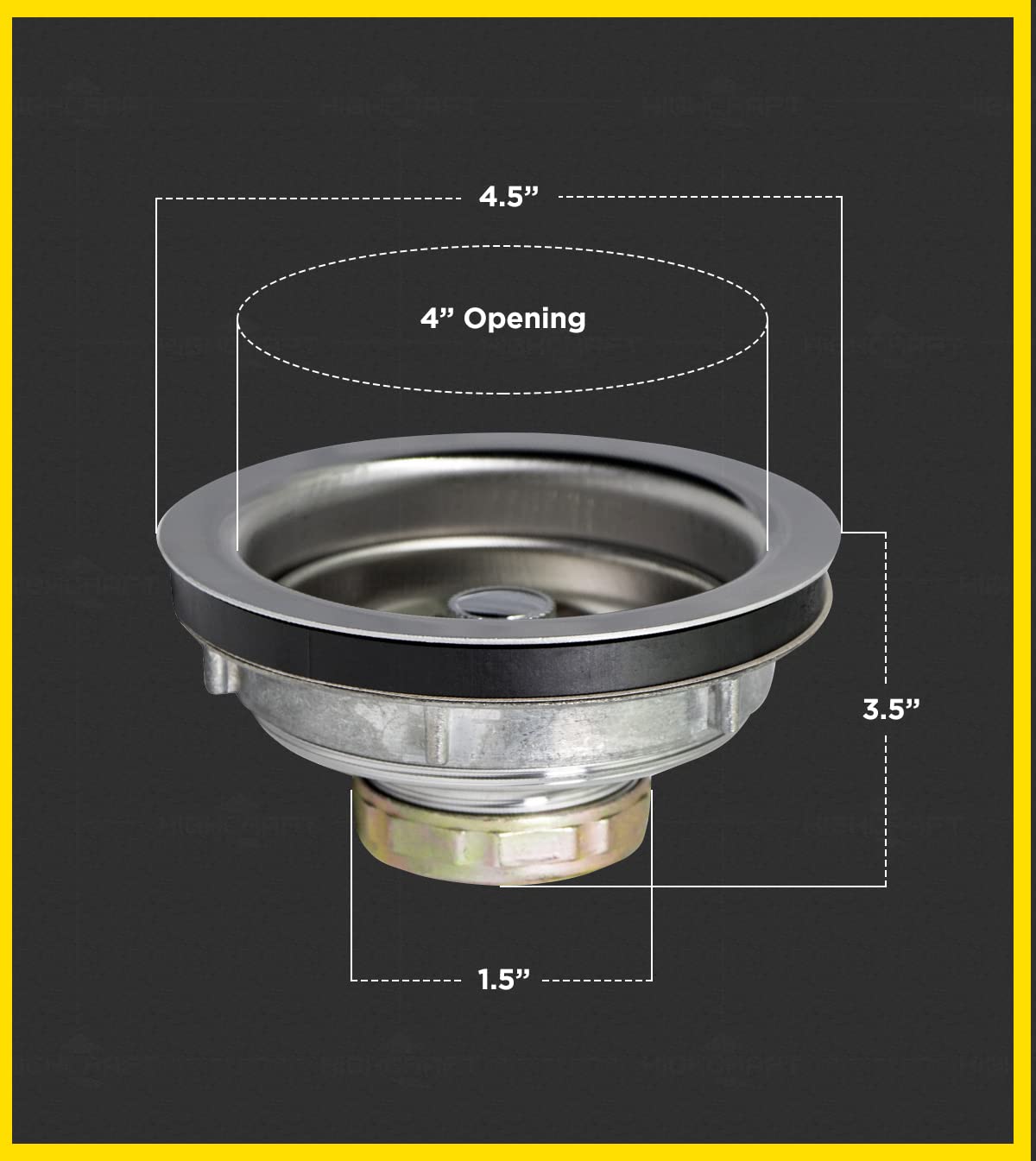 Everflow 7516 Kitchen Sink (3-1/2 Inch) Stainless Steel Drain Assembly With Strainer Basket-and Water Stopper, Single