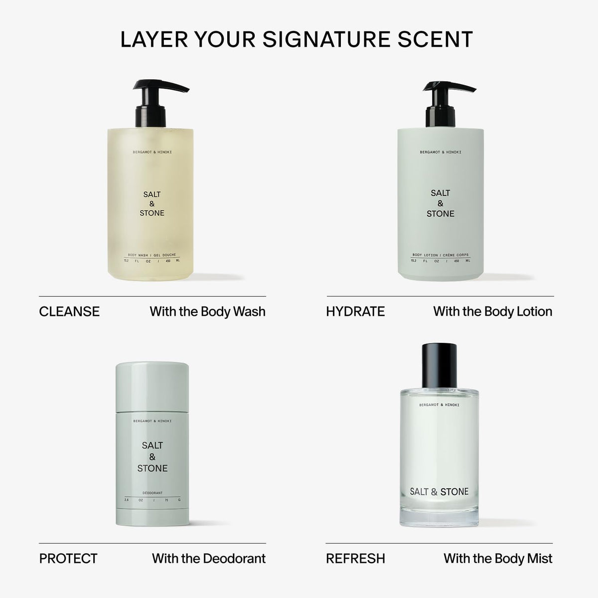 Salt & Stone Aluminum-Free Deodorant Women & Men Travel Size Set 1 oz (4)