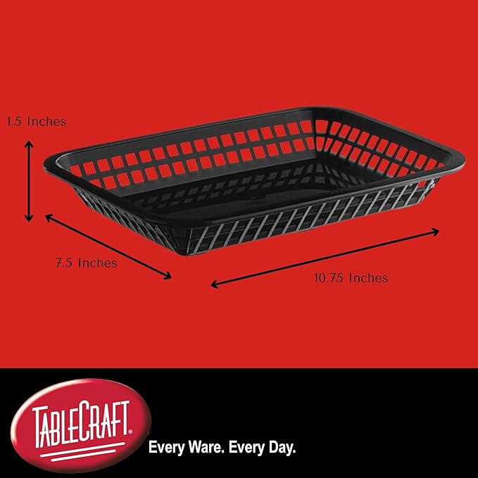 TableCraft Products C1079BK Cash and Carry Grande Basket, Large, Black (Pack of 12)