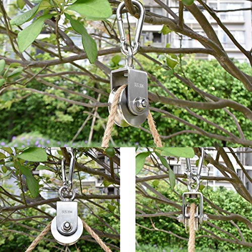 Pulley Wheel Heavy Duty Single Wheel Swivel Pulley Block Duplex Bearing 304 Stainless Steel 360 Degree Rotation Smooth Loading 800 Kg for Material Handling and Moving Lifting - size: 137mm