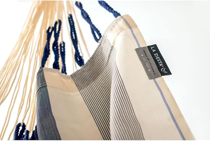LA SIESTA® - Large Comfort Domingo Hammock Swing Chair - Weather & Tear Resistant Hanging Hammock Chair - Indoor Outdoor Hammock Chair Swing - Patio Porch Bedroom Hanging Chair - Max 285 Lbs, Sea Salt