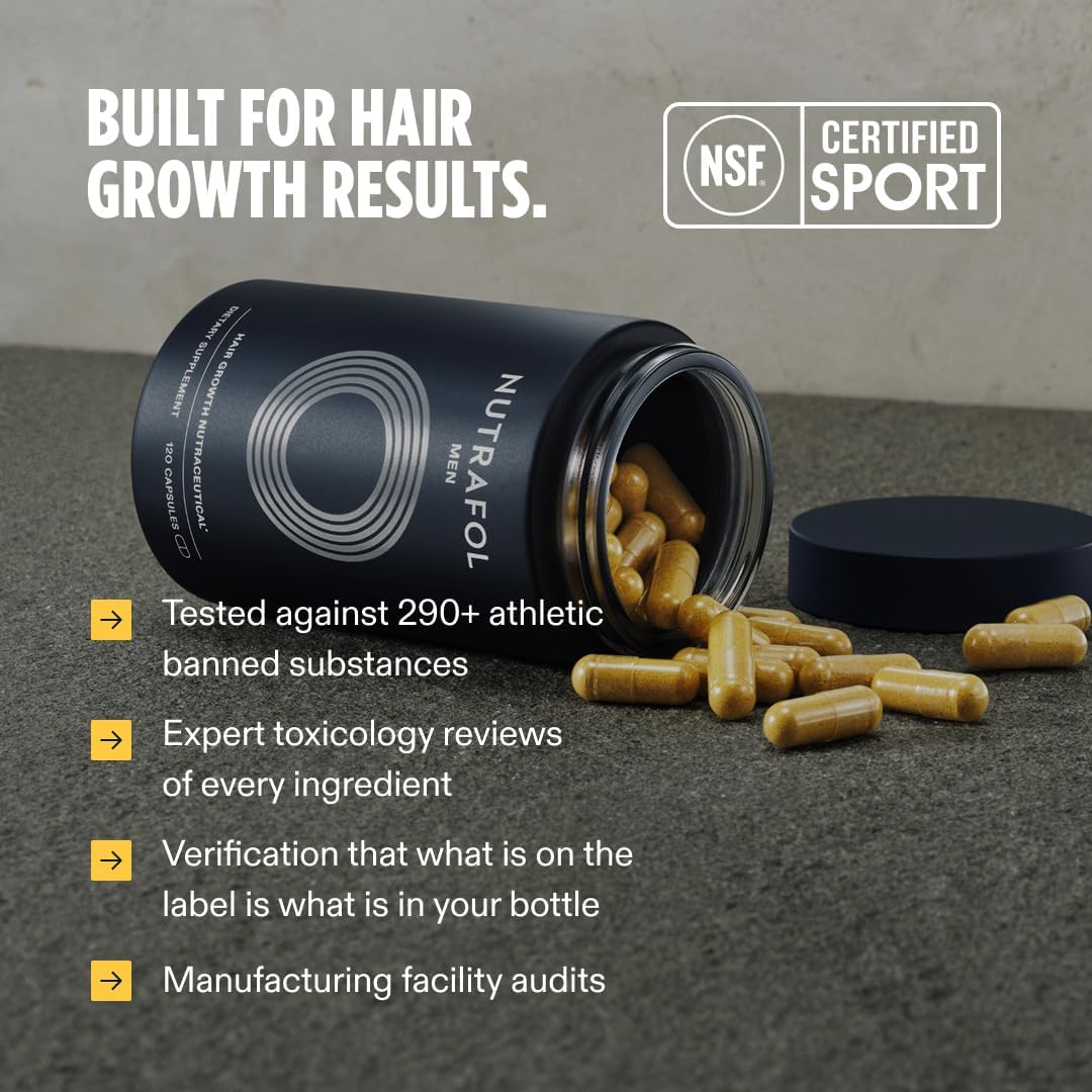 Nutrafol Men Hair Growth Supplements, Ages 18-49, 1-Month Bottle
