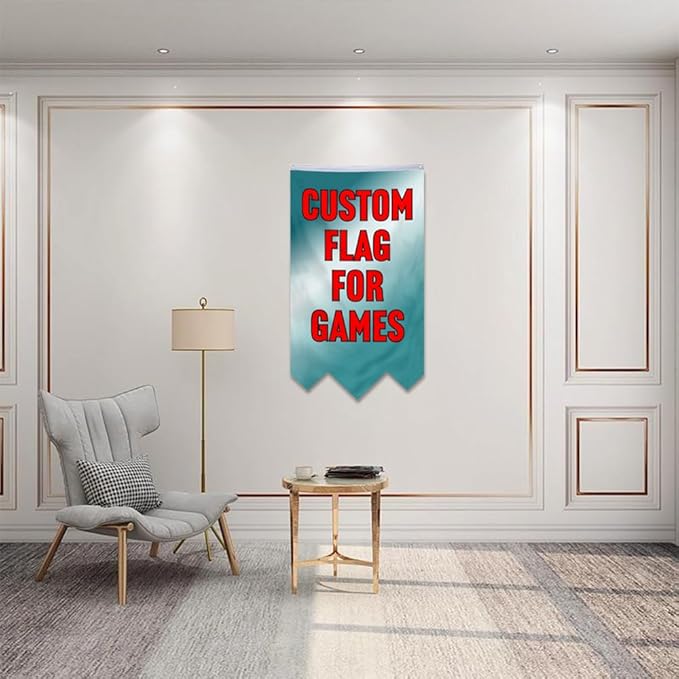 Customizable Games Funny Family Personalized Swallowtail flag Garden house banner Decor Double Stitched Polyester with Brass Grommets (Game, 20x30in)