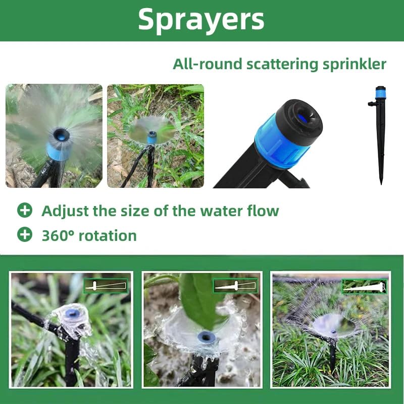 236FT Quick Connect Drip Irrigation Kit, Garden Watering System DIY Automatic Irrigation Equipment Kit for Lawn Raised Bed Greenhouse Plant Watering with 1/4'' Tubing, Drip Emitter, Connector
