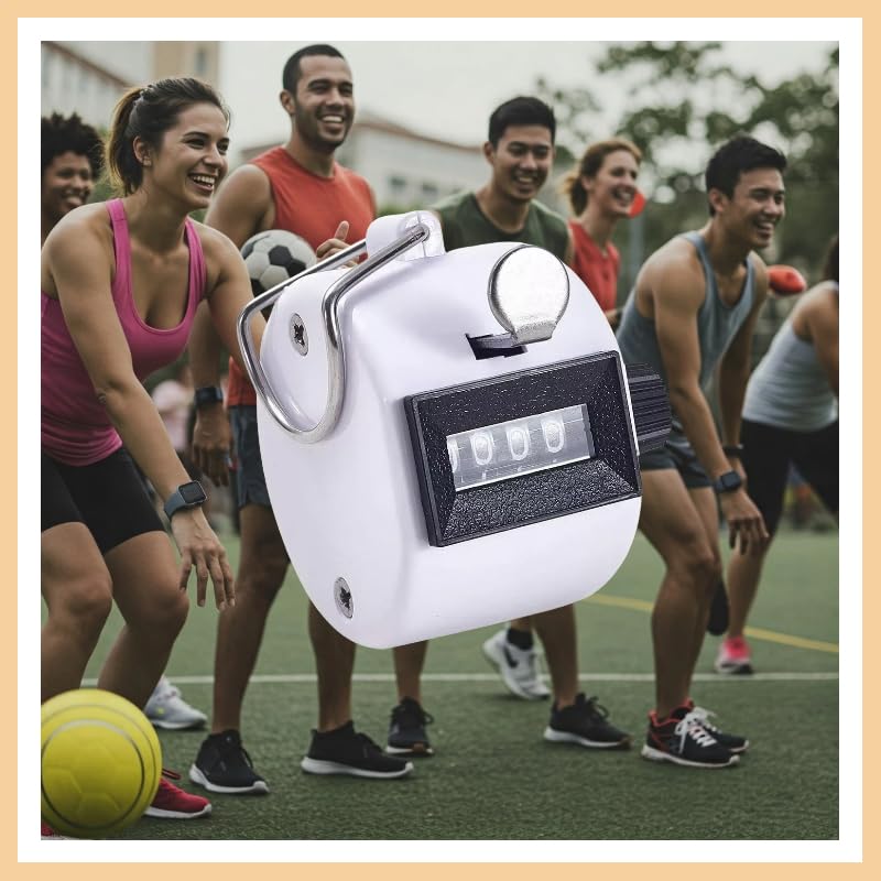 White Deer Hand Tally Counter 4 Digit Number Dual Clicker Golf Handy Convenient - color: Yellow