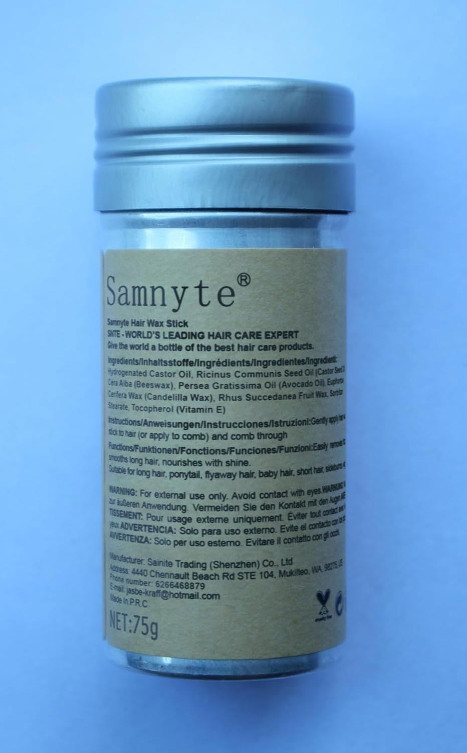 Samnyte Hair Wax Stick, Gel Tamer for Flyaways, Nourishing Slick Stick Pomade for Women & Kids, Slick Back & Styling Cream, Hair Styling Accessories for Teen Girls Gifts, 2.7 Fl Oz