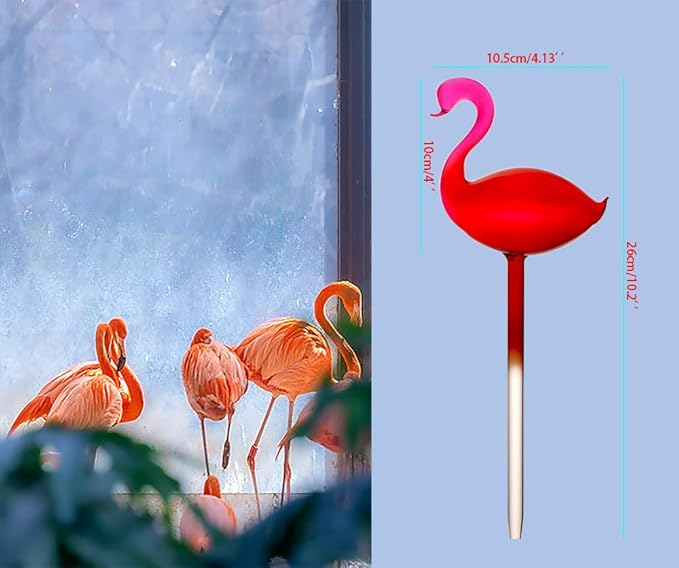 Adabocute Plant Watering Globes, Flamingo Self Watering Globes, Glass Self Watering Planter Insert, Gradient Hot Pink Plant Watering Devices, Automatic Plant Waterer Indoor, Watering Bulbs, 2 Pack