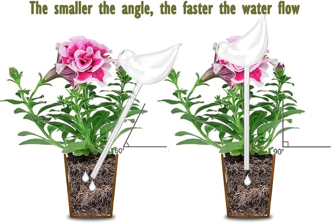 Glass Plant Watering Globes, Self Watering Globes Bird Shape, Self Watering Planter Insert, Plant Watering Devices, Automatic Plant Waterer Indoor, Watering Bulbs, 3 Pack