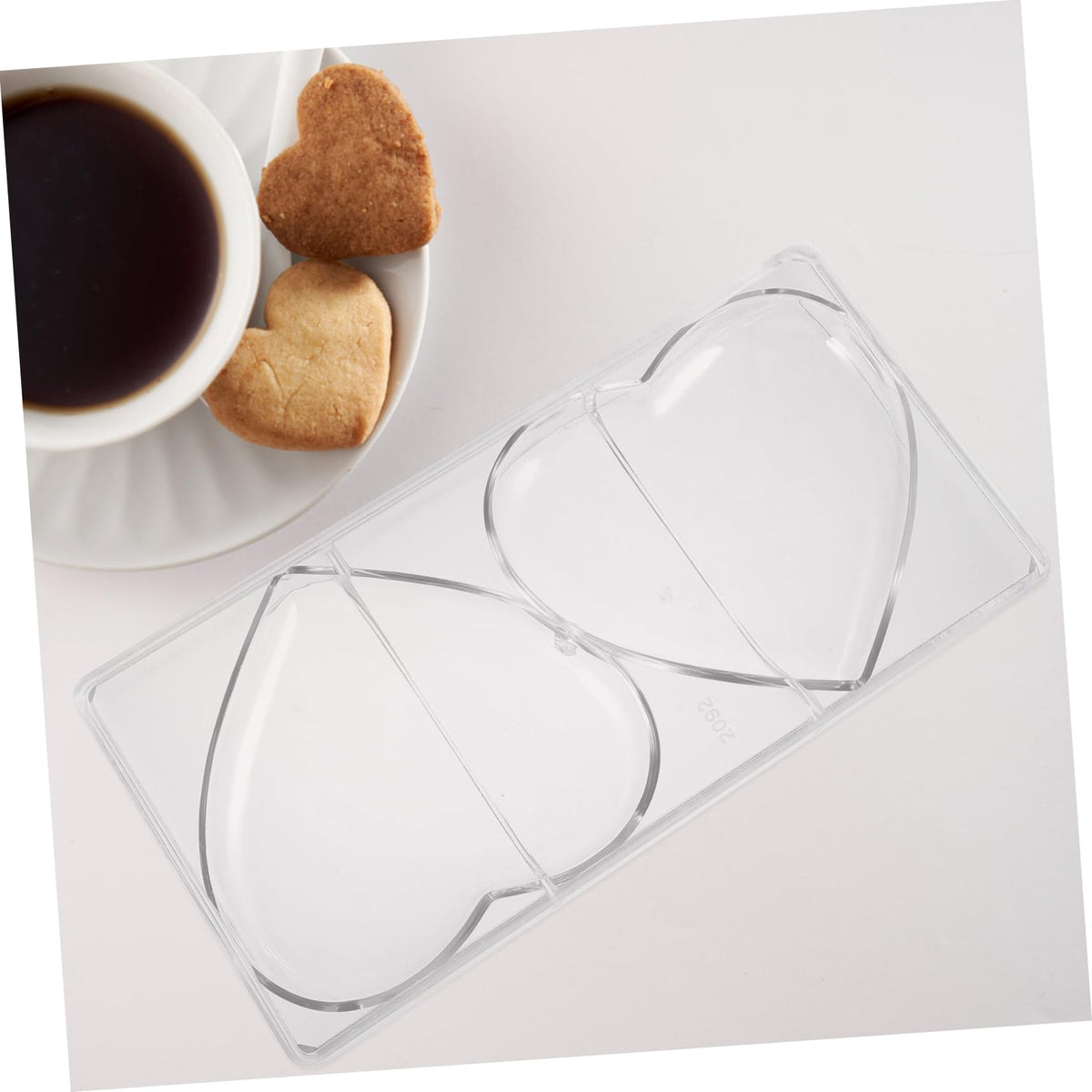 NOLITOY 1pc Heart Shape Chocolate Mould Transparent Plastic Mould for Easy Demoulding for Valentine Day Treats and Romantic Desserts