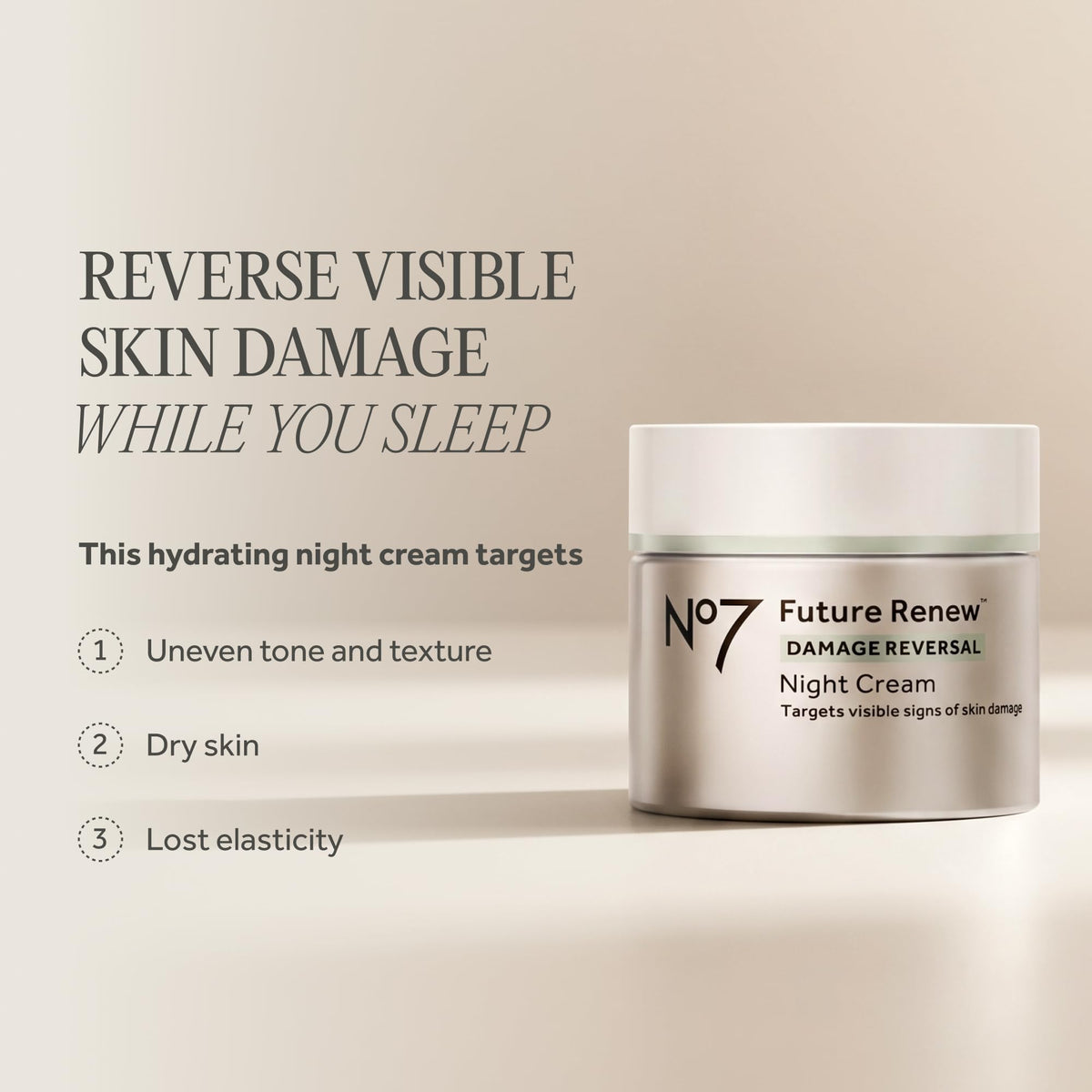 No7 Future Renew Damage Reversal Night Cream, 1.69 oz