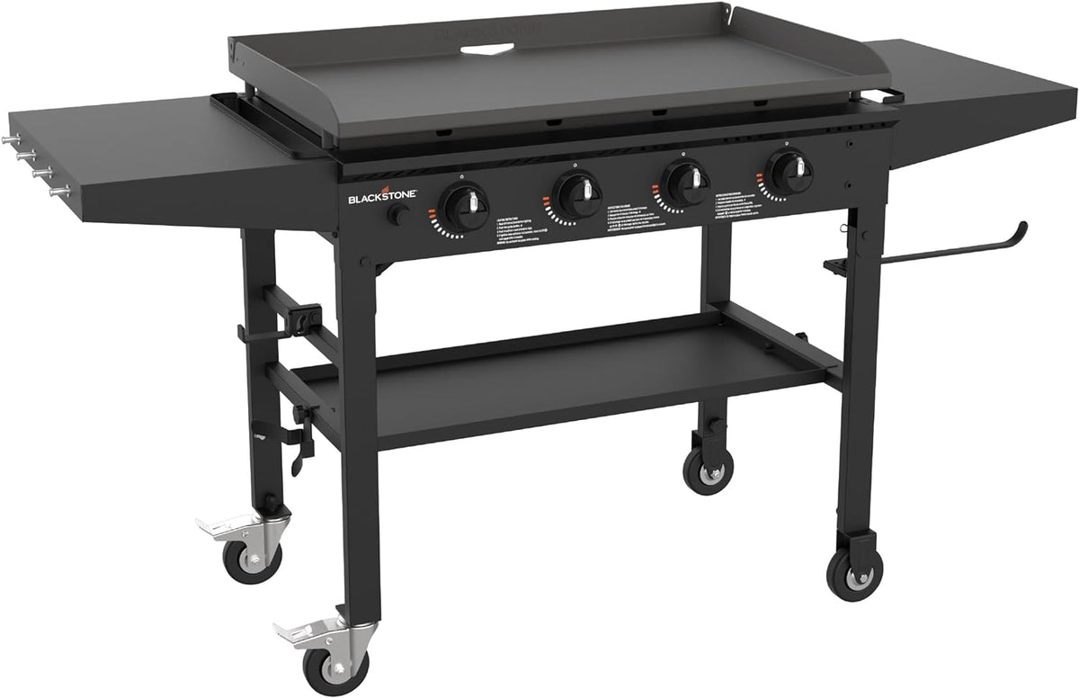 Blackstone 1554 36” Omnivore Griddle with Folding Side Shelves, Powder Coated Steel, Black