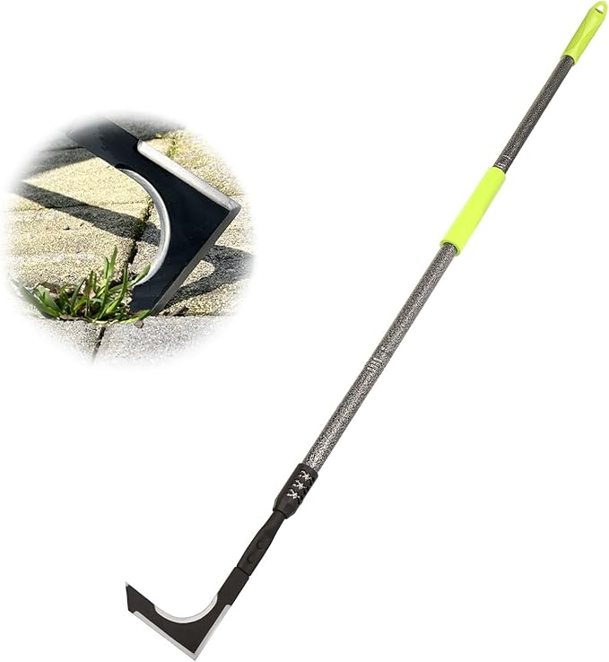 Crack Weeder, 48" Long Handle Crevice Weeding Tool with Soft Foam Grip, Stainless Steel Weed Puller Tool Weeder Tool, Efficient Weed Remover Tool for Sidewalk, Paver, Narrow and Wall Gaps