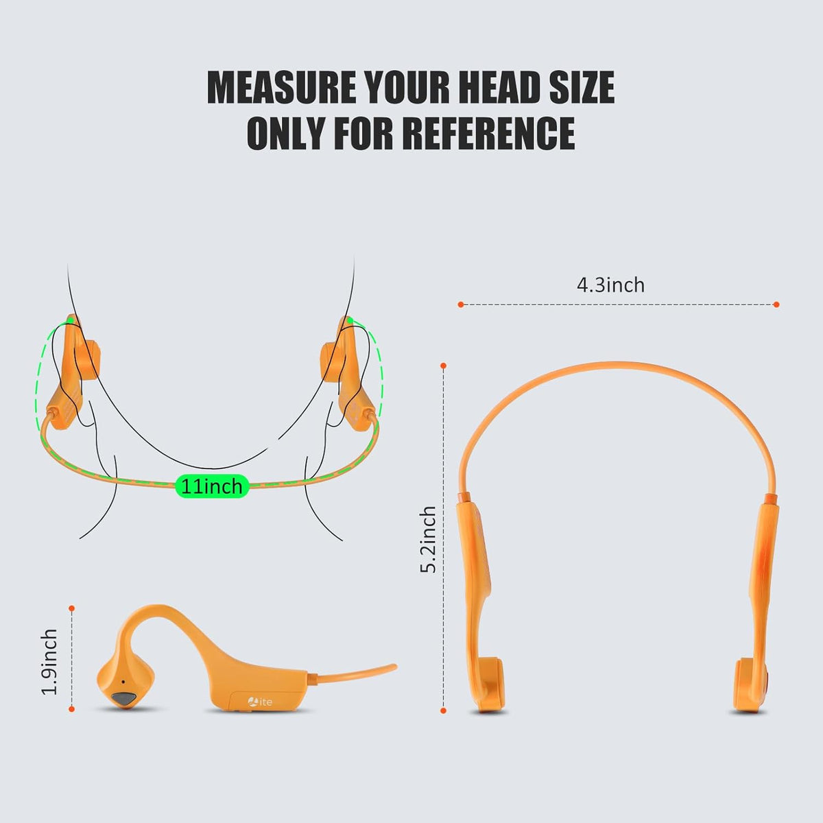 Bone Conduction Headphones Bluetooth - Wireless Open-Ear Headset with Microphones Lightweight Sweat Resistant Waterproof Running Earphones, Long Battery Life