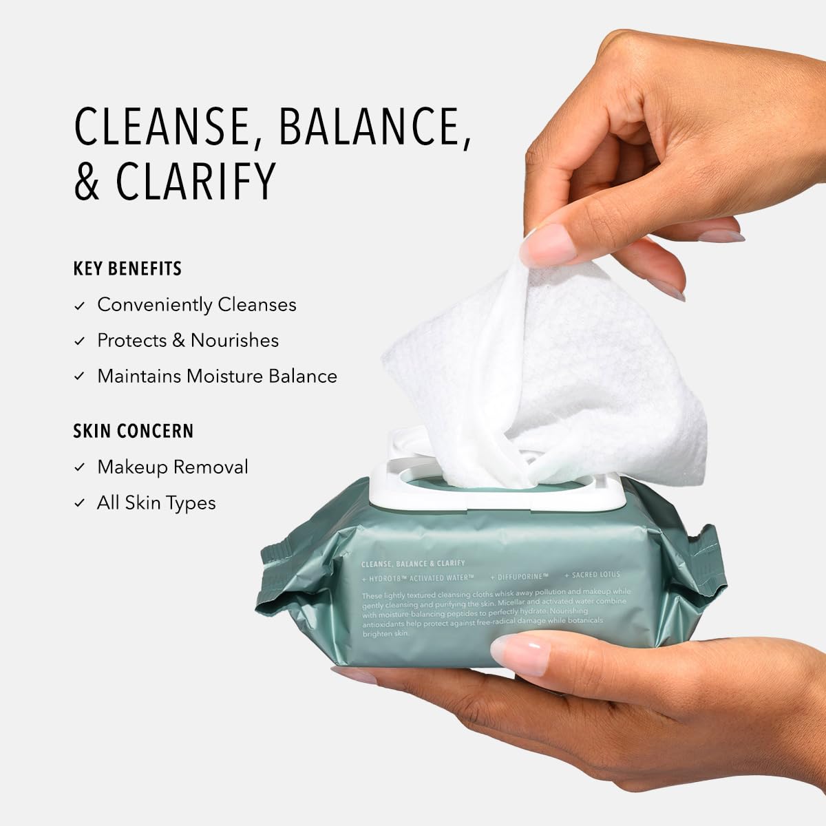 HydroPeptide HydroActive Micellar Cleansing Cloths, Remover (30 Cloths)