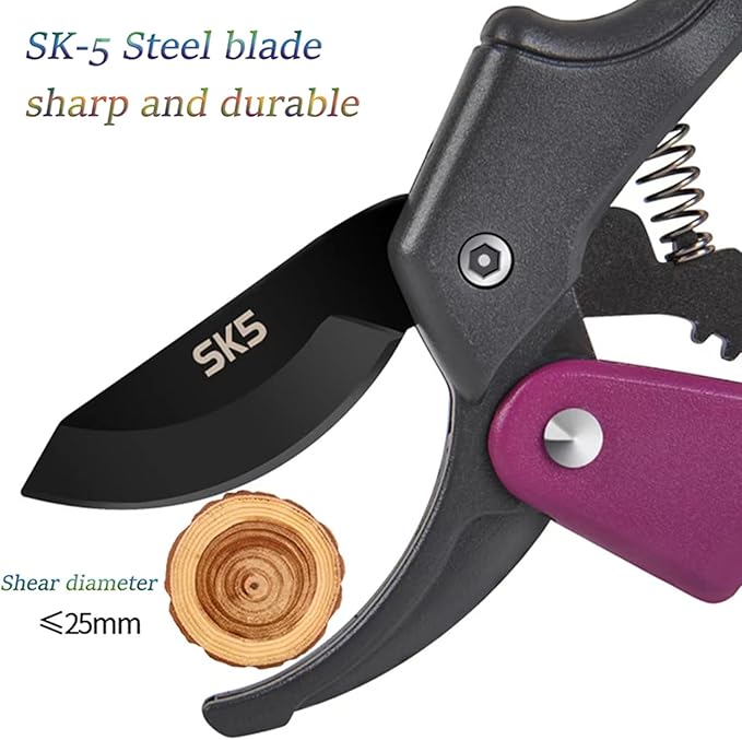 Garden clippers, premium Germany pruners, Work 3 times easier, professional pruning shears, cutting rose, flower, hedge, stem, tree, Sharp gardening scissors, Arthritis weak hand snips (Japanese-2, 1)