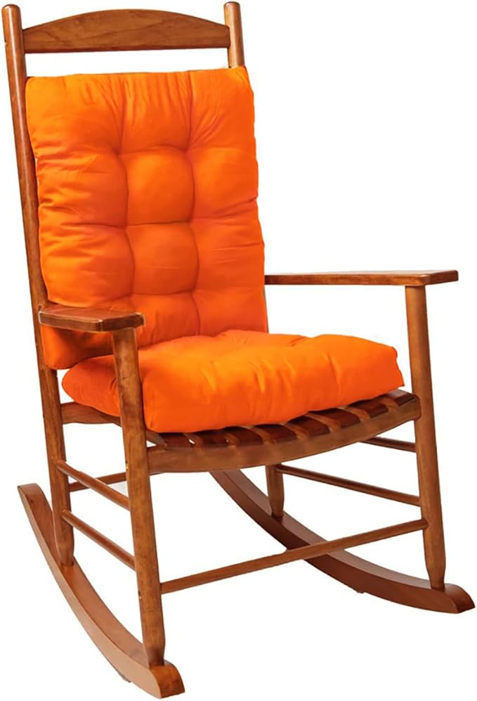 Patio Seat Cushions Set of 1, Indoor Outdoor Furniture Cushions, Tufted Rocking Chair Cushion Pad, Orange