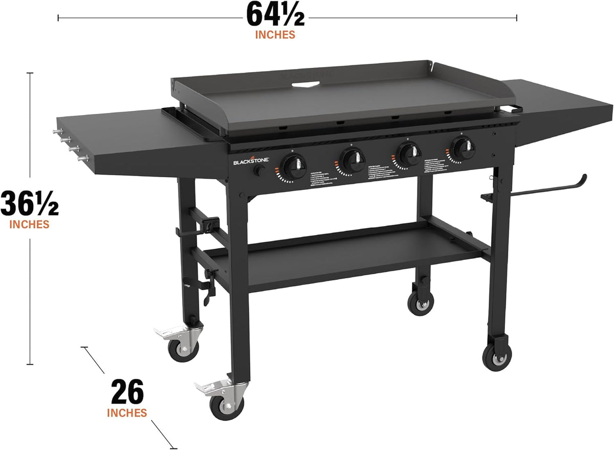 Blackstone 1554 36” Omnivore Griddle with Folding Side Shelves, Powder Coated Steel, Black