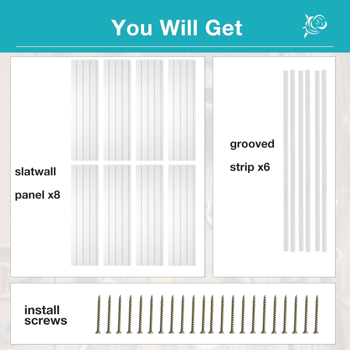 NeatiEase Slatwall Panel Wall Storage Systems, 4 x 8ft Slat Wall Paneling Garage Wall Organizer, Heavy Duty Wall Mounted PVC Wall Rack (White)