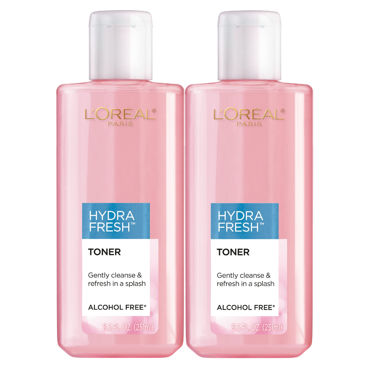 L'Oreal Paris Skincare HydraFresh Toner Face Toner with Pro-Vitamin B5 for a Smoother, Brighter Complexion, 2 Count