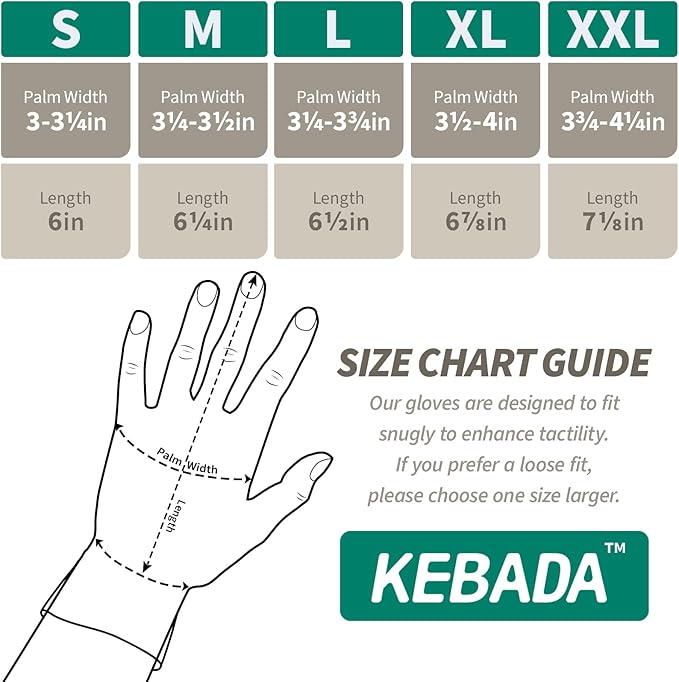 Kebada W2 Work Gloves for Men and Women, Nitrile Coated Working Gloves for Gardening, Construction, Warehouse, Safety Gloves for Work in Yard and Outdoors, 6 Pairs, Large
