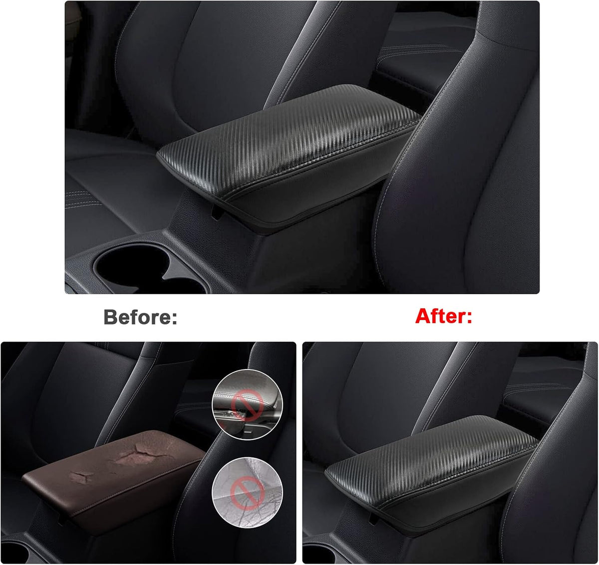 SXCY Fit for 2023 2024 Mitsubishi Outlander Armrest Cover FIT for 2022 2023 Outlander Center Console Cover for 2023 2024 Outlander Middle Console Cover for 2024 Outlander (Black Microfiber Leather)
